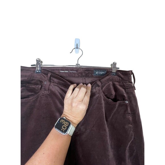 AG Adriano Goldschmied Farrah Boot Jeans Womens 32x32 Brown Velvet‎ High Rise - Picture 8 of 16